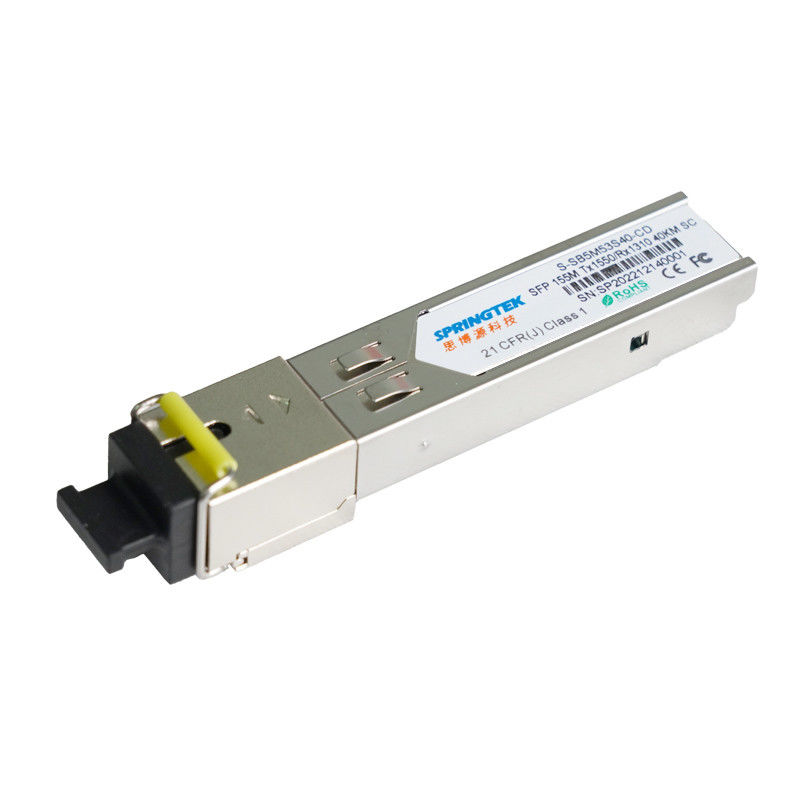 155M BIDI SFP โมดูล Cisco ที่เข้ากันได้ TX1550nm/RX1310nm 40KM SC DDM โมดูลตัวรับส่งสัญญาณแสง
