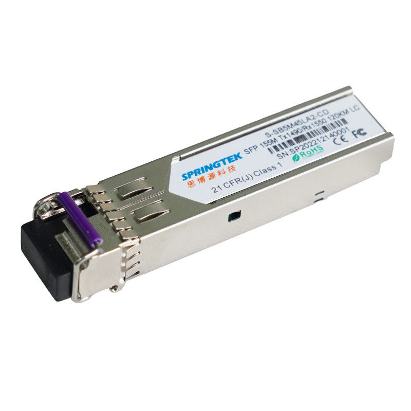 Springtek Tx1490nm Rx1550nm DFB Laser 155M โหมดเดี่ยว Bidi SFP 120km ระยะไกลพิเศษ LC 155M SFP