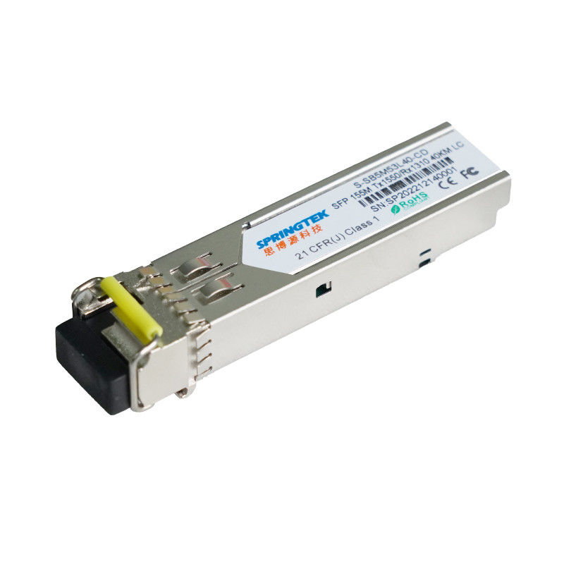 SFP โมดูลออปติคัลอีเธอร์เน็ต SFP BIDI 40km TX1550nm/RX1310 155M SM LC DFB DOM