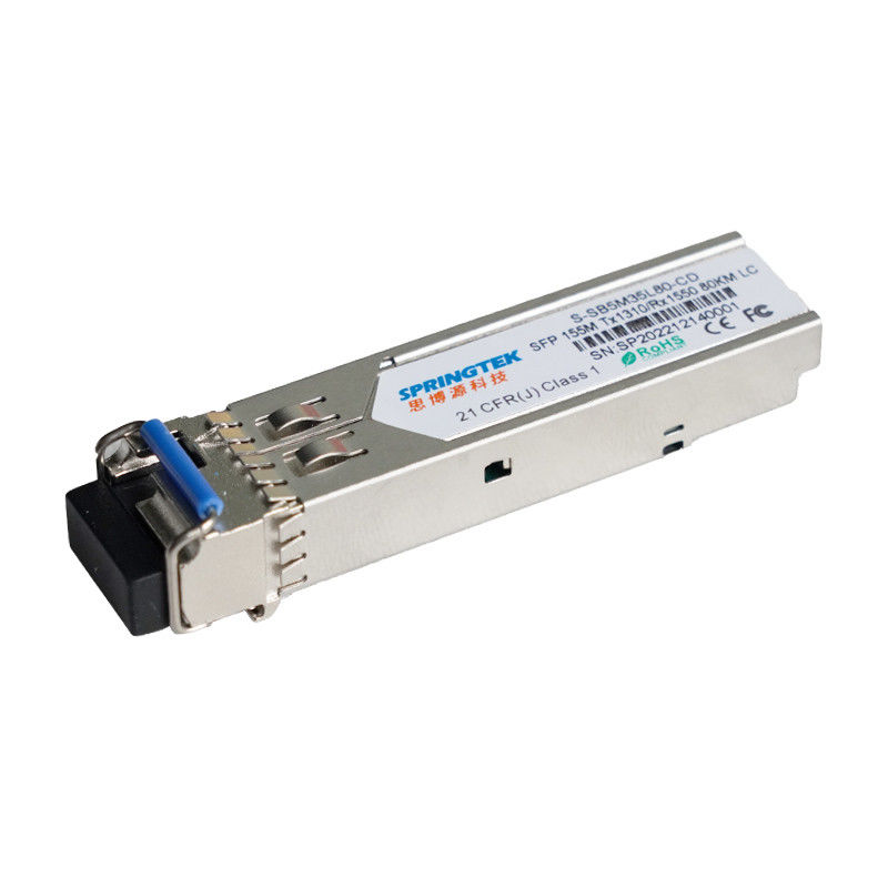 155M BIDI 80km 1310nm / 1550nmn ตัวเชื่อมต่อ LC DDM WDM Simplex Optical Module Transceiver โมดูล SFP