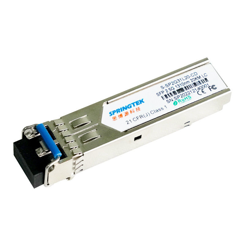 รองรับ Cisco/Juniper/HP/Arista SMF 2.5G LC 1310nm 20km พร้อมโมดูลตัวรับส่งสัญญาณแสง DDM SFP