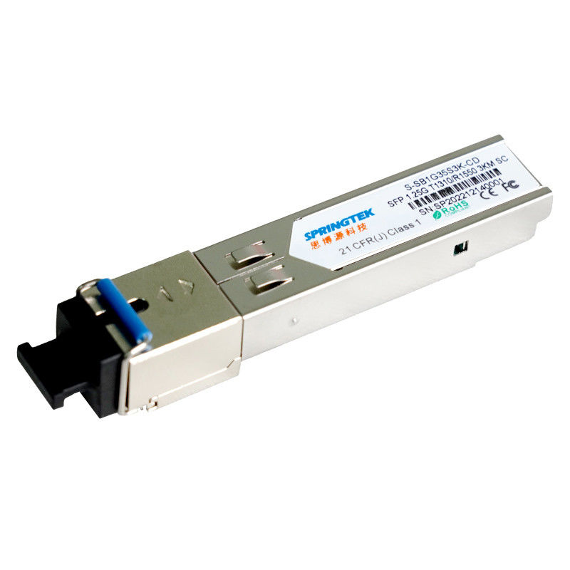 OEM 1.25G SC SFP ตัวรับส่งสัญญาณที่เข้ากันได้ BIDI T1310 / R1550nm พร้อมโมดูลตัวรับส่งสัญญาณแสง DDM 3 กม