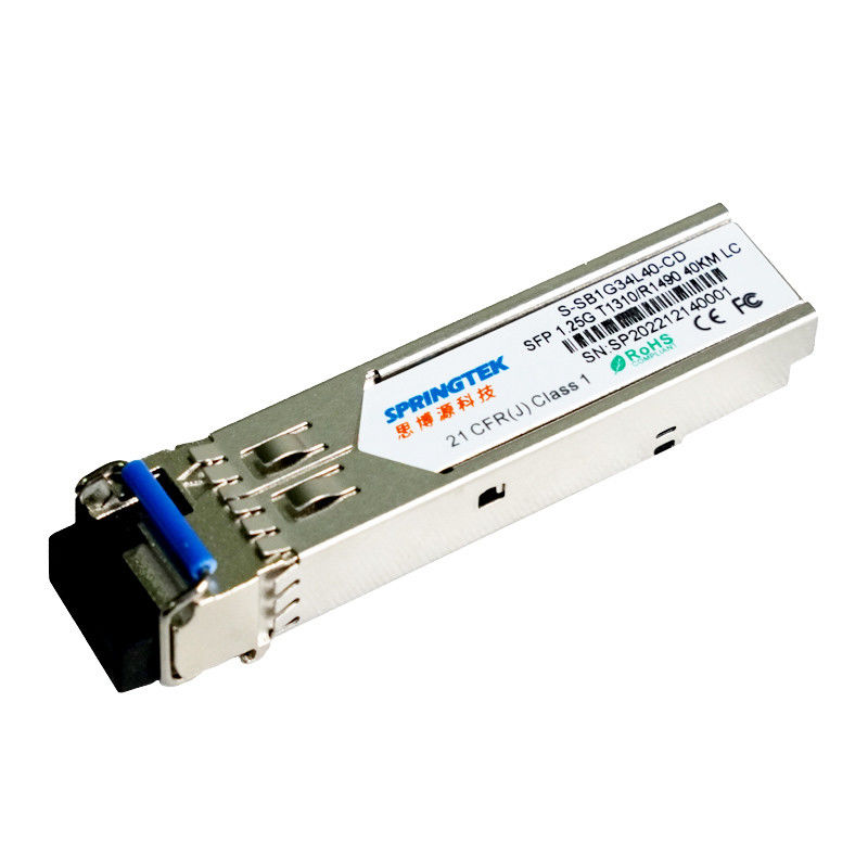 1.25G BIDI 40km Tx1310nm / TX1490nm ตัวเชื่อมต่อ LC SMF WDM Gbic ตัวรับส่งสัญญาณแสงโมดูล SFP