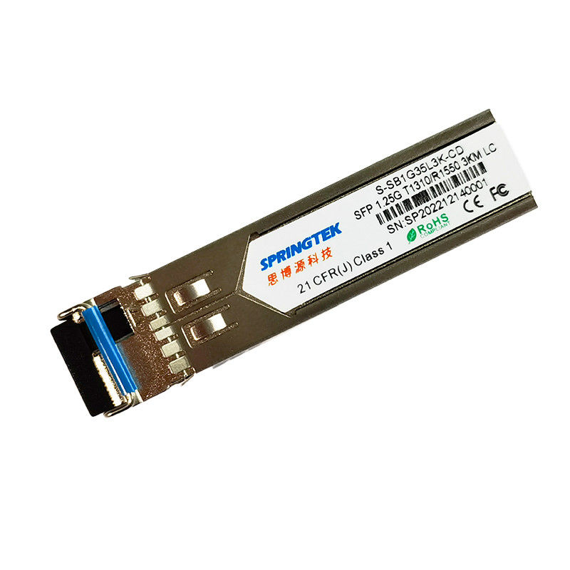 1.25G SFP 3 กม. โมดูลที่เข้ากันได้กับ BIDI TX1310nm/RX1550nm LC พร้อมโมดูลตัวรับส่งสัญญาณออปติคอล DDM