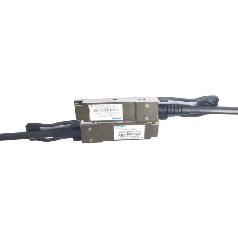 สายเคเบิลทองแดง 100G แนบโดยตรง QSFP28 ถึง QSFP28 สายเคเบิล DAC 2M เข้ากันได้ Arista Avaya Nokia