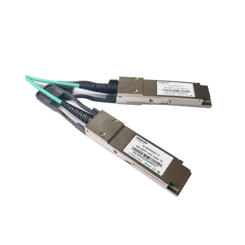 ความเร็วสูง Qsfp+ Aoc OM3 1 ม. (33 ฟุต) Qsfp 40g Sr4 Active Optical Cable สำหรับศูนย์ข้อมูล