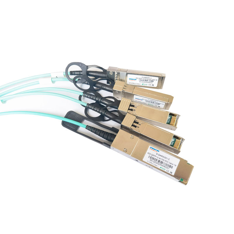 40g Qsfp + ถึง 4x10g Sfp + Aoc สายเคเบิลฝ่าวงล้อม 1m 3m 5m 100m Ddm Om3 Fiber Active Optical Transceiver สายเคเบิล Sfp Aoc