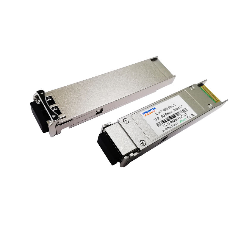10G XFP SR 850nm 10G SFP + ตัวรับส่งสัญญาณตัวเชื่อมต่อ LC ตัวรับส่งสัญญาณออปติคอลแบบเสียบได้