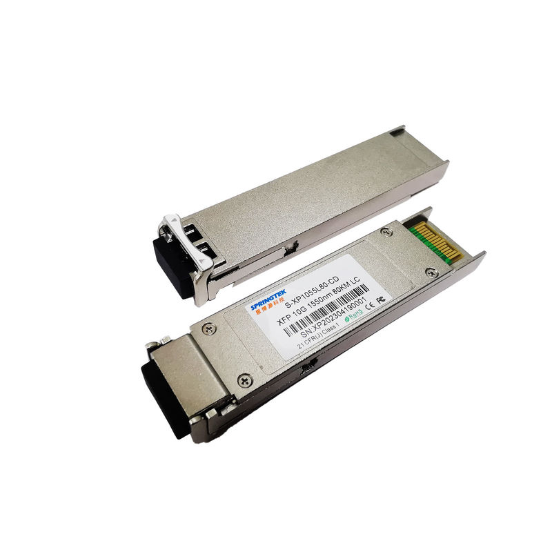 อีเธอร์เน็ตที่เข้ากันได้กับไฟเบอร์ออปติก LC XFP ZR SMF 10G XFP Transceiver Dual Duplex 80km 1550nm